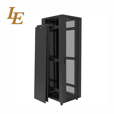 18U-47U 600mm 800mm Cold Rolled Steel Floor Standing Network Cabinet with Tempered Glass Front Door Powder Coated Stocked
