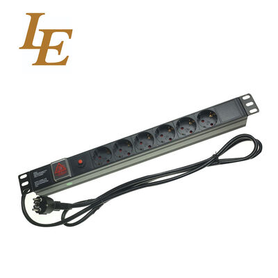 LE GER 1U Remote Management Aluminium Alloy Rack PDU Smart Power Distribution Unit 220V Digital Display with 6 Sockets 16A