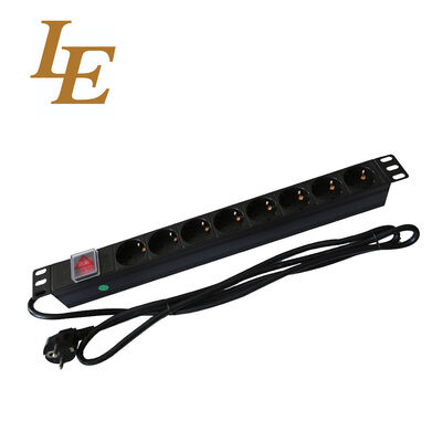 LE GER 1U Remote Management Aluminium Alloy Rack PDU Smart Power Distribution Unit 220V Digital Display with 6 Sockets 16A
