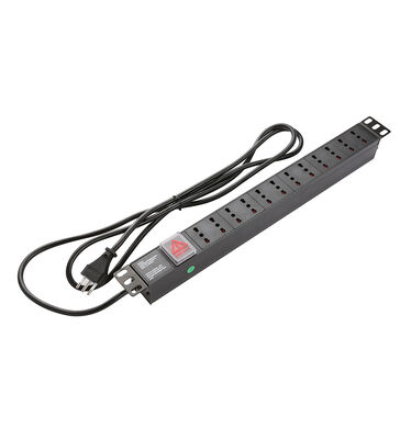 Электрораспределительный блок Промышленное использование Итальянская розетка 1U Высота 250 Вт переменный ток CE ROHS Сертифицированный алюминий 8/12 12A/16A