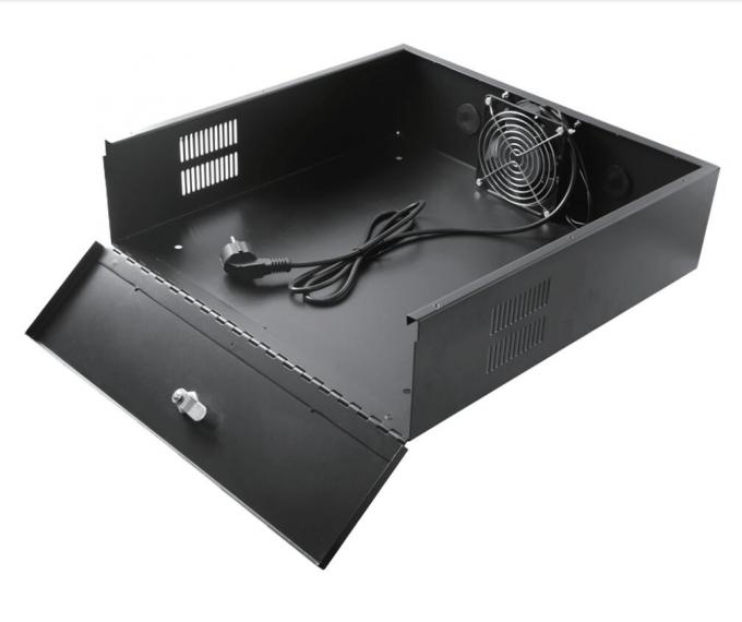 18"x18"x5" Металлический DVR Lockbox с охлаждающим вентилятором для DVR и NVR MDVR Steel Box IP20 RAL7035 Серый RAL9004 RAL9005 Черный металлический корпус 3