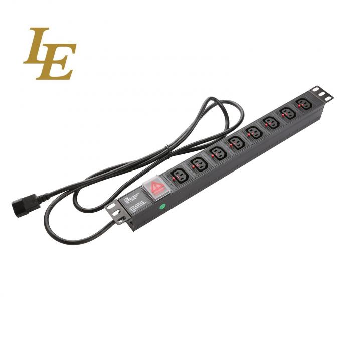 19 дюймовый алюминиевый черный IEC Type 6 Ways 8 Outlets C13 C14 Power Distribution Unit 16Amp/32Amp с плагином Commando доступен IEC320 Smart Socket PDU 1