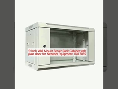 19 дюймовый стенный монтаж серверный шкаф с стеклянной дверью для сетевого оборудования RAL7035