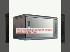 6U стенной монтаж сетевой шкаф с закаленными стеклянными дверями для легкого доступа