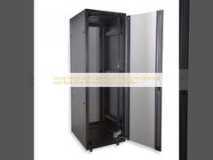 Secure Server Rack Cabinet with Glass Front Door and Steel Back Door Multiple Mounting Profiles